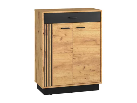 Meuble à chaussures 2 portes battantes 1 tiroir Nilo Bois