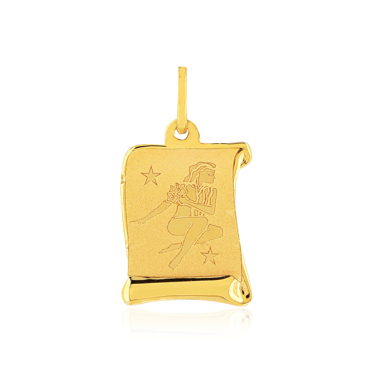 Pendentif or jaune 375, zodiaque vierge