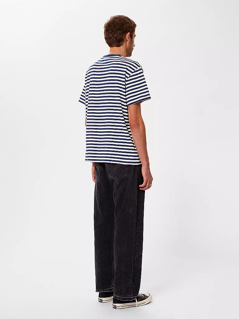 NUDIE JEANS T-Shirt LEIF BRETON weiss