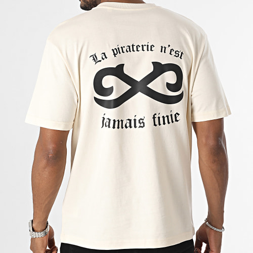 Tee Shirt Oversize Infini Beige Noir