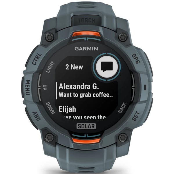 Montre cardio GPS GARMIN INSTINCT 3 45 MM SOLAR TWILIG HT BEZEL W/TWILIGHT BAND