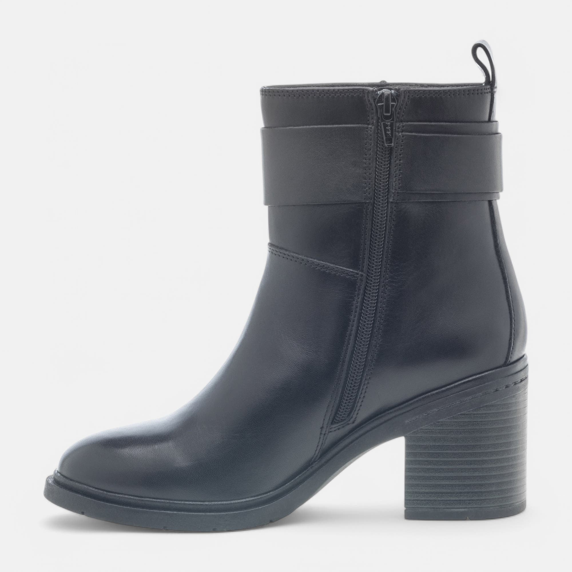Bottines à talon Femme en cuir noir