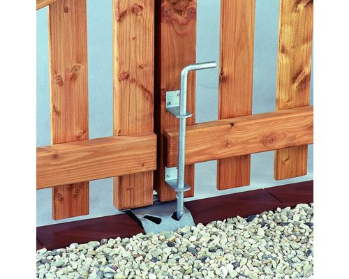 Vloergeleider met twee geleidingshoeken, 400 x 16 x 40 mm, thermisch verzinkt