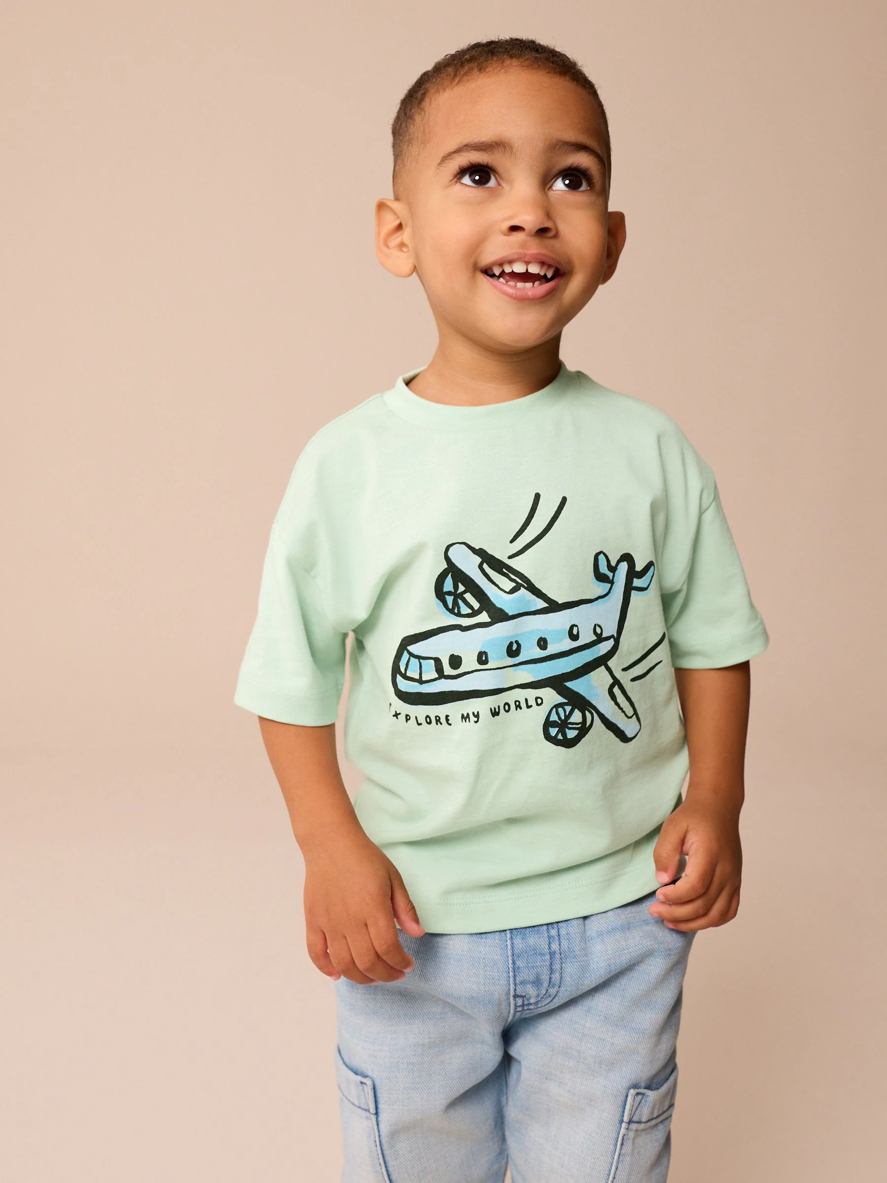 Zwart/wit met wagentjes - Set van 3 T-shirts met korte mouwen (3mnd-7jr)