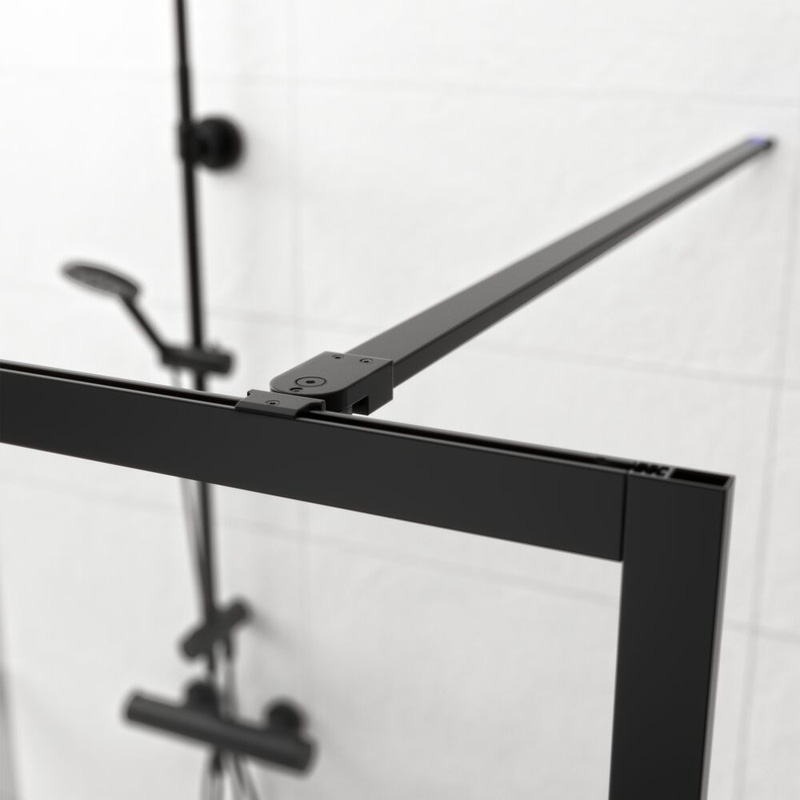 Sealskin Contour Inloopdouche type A3 98x200 cm, 6 mm helder veiligheidsglas met antikalklaag Mat zwart