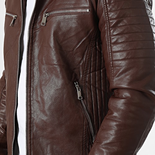 Veste Biker Bordeaux