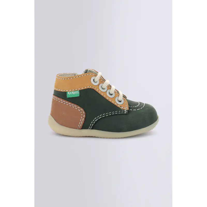 BONZIP KAKI JAUNE CAMEL BOTTILLONS Cuir Garçon