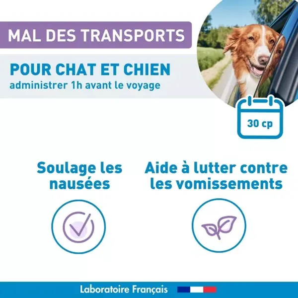 Vetoform para enjoo de movimento em cães e gatos, 30 comprimidos