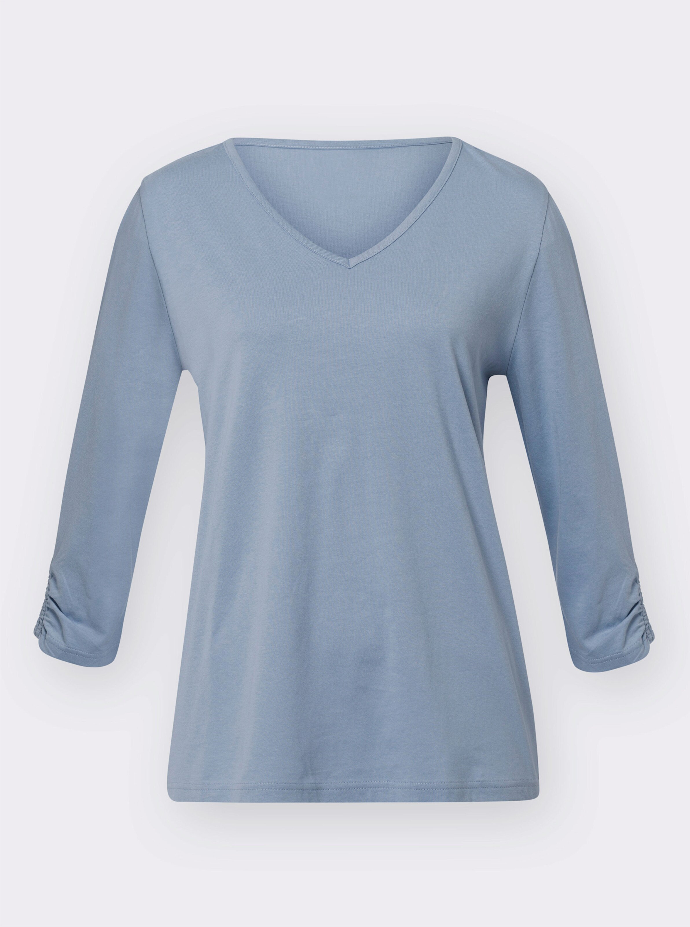 34-Arm-Shirt mit Raffungen