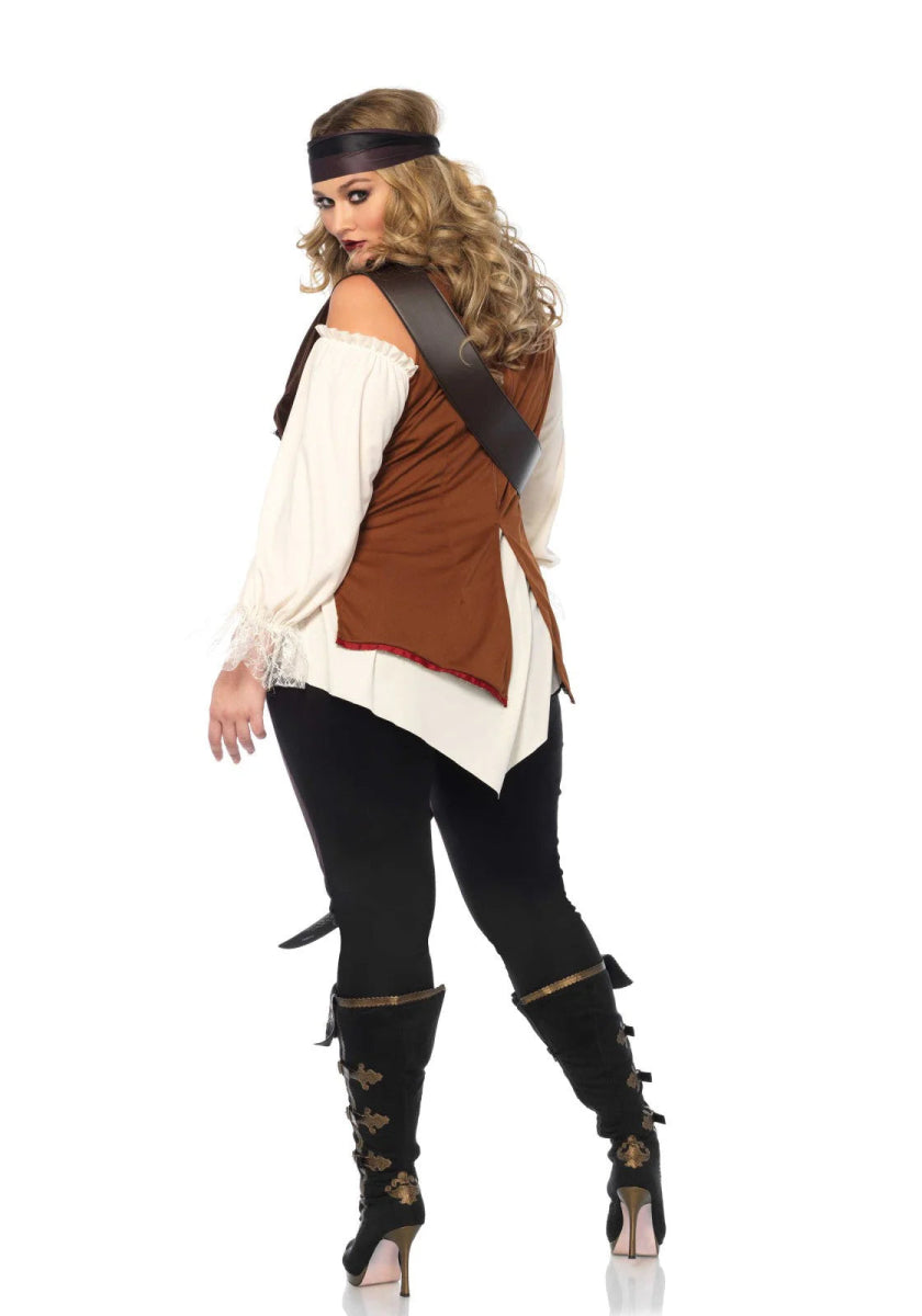 Kapitein Kostuum Dames Plus Size Leg Avenue