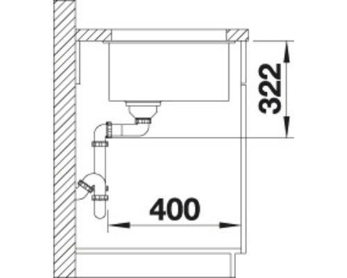 Blanco SUBLINE 700-U spoelbak, 730 x 460 mm, steengrijs, 523453
