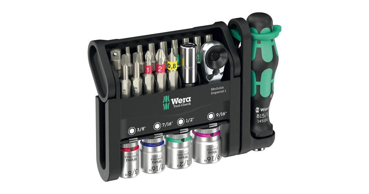 WeraTool-Check Modular Set Imperial 1, 50‑delig bitset  (Zwart/groen)