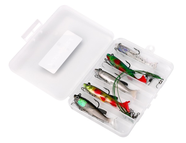 Boîte Swimbait & Bas de ligne Fish4All Box 4 8cm (14g) (5 pièces)