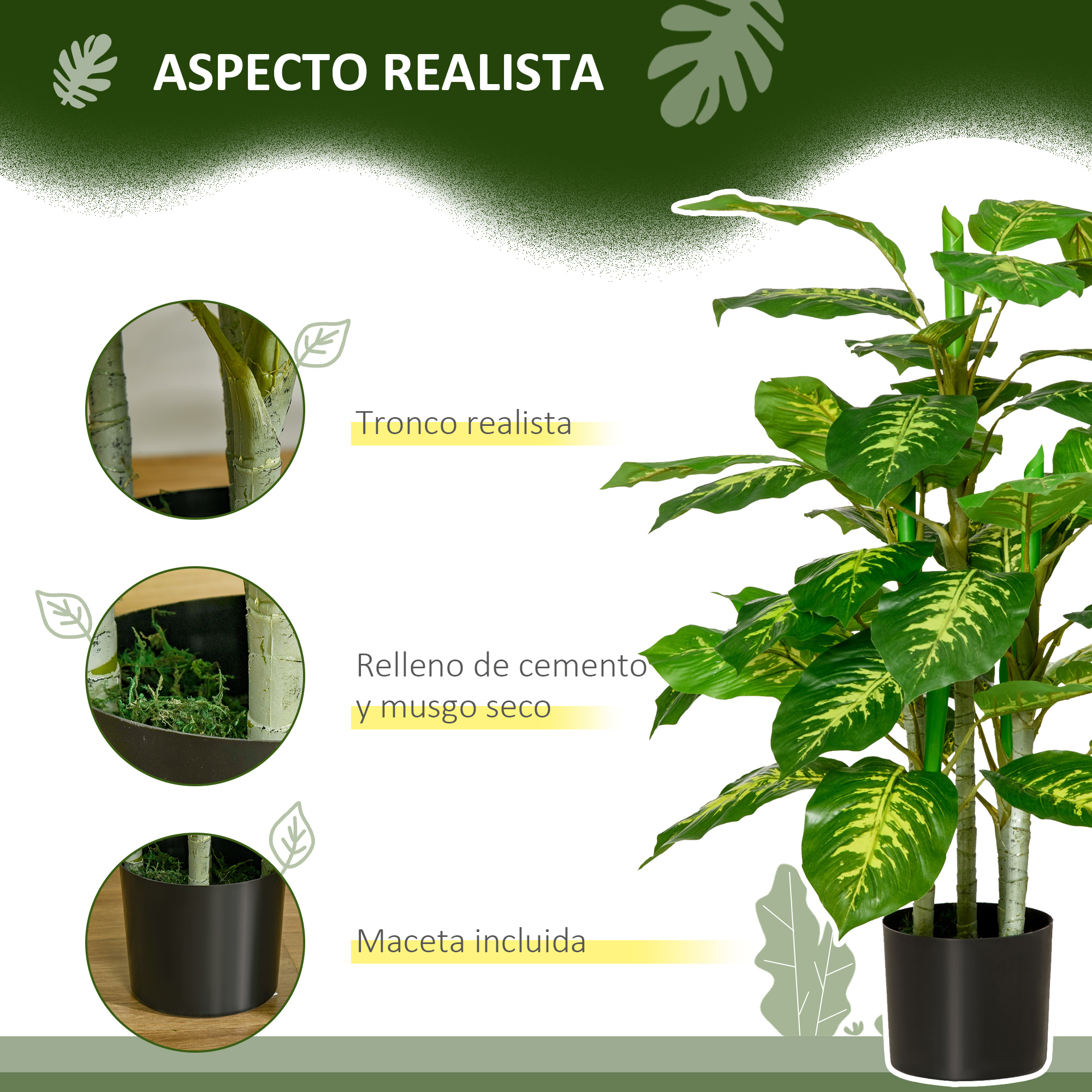 Plantas verdes artificiais HOMCOM