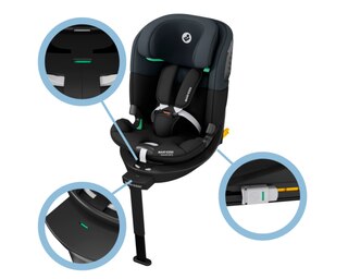 Emerald 360 S 0 - 12 Y  40 - 150 cm  0 - 36 kg    Wächst mit deinem Kind mit |    FlexiSpin-Drehung um 360° |    Bequeme Liegepositionen |    G-CELL Seitenaufprallschutz |