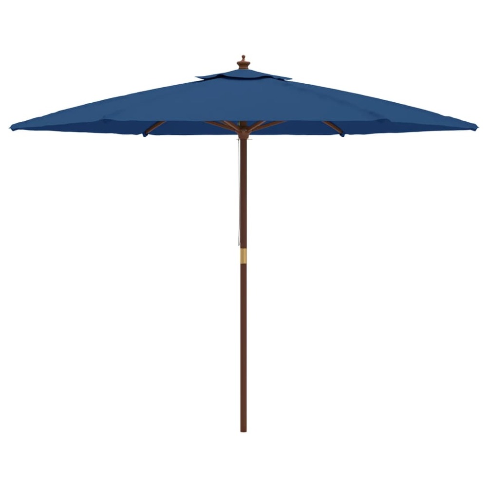 Parasol de jardin avec mât en bois 299 x 240 cm bleu