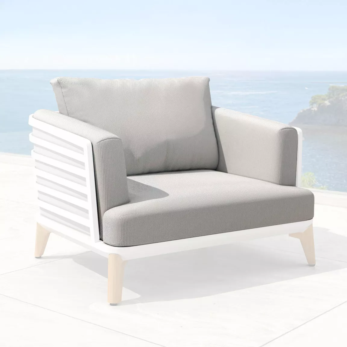 Housses de coussin de remplacement pour Fauteuil Monte Carlo Gris clair