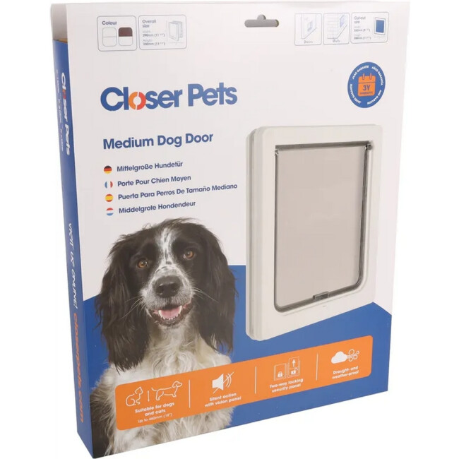 Chatière manuelle blanche pour chien Dog Mate
