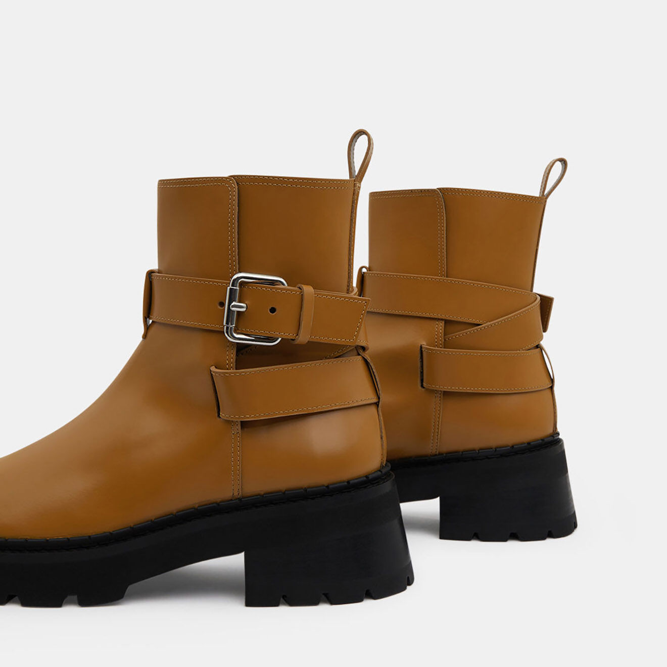 By Far Boots en Cuir Warner marron clair