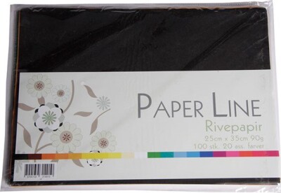 Rivepapir - 25 X 35 CM - 20 Farver - 100 Stk - Paper Line