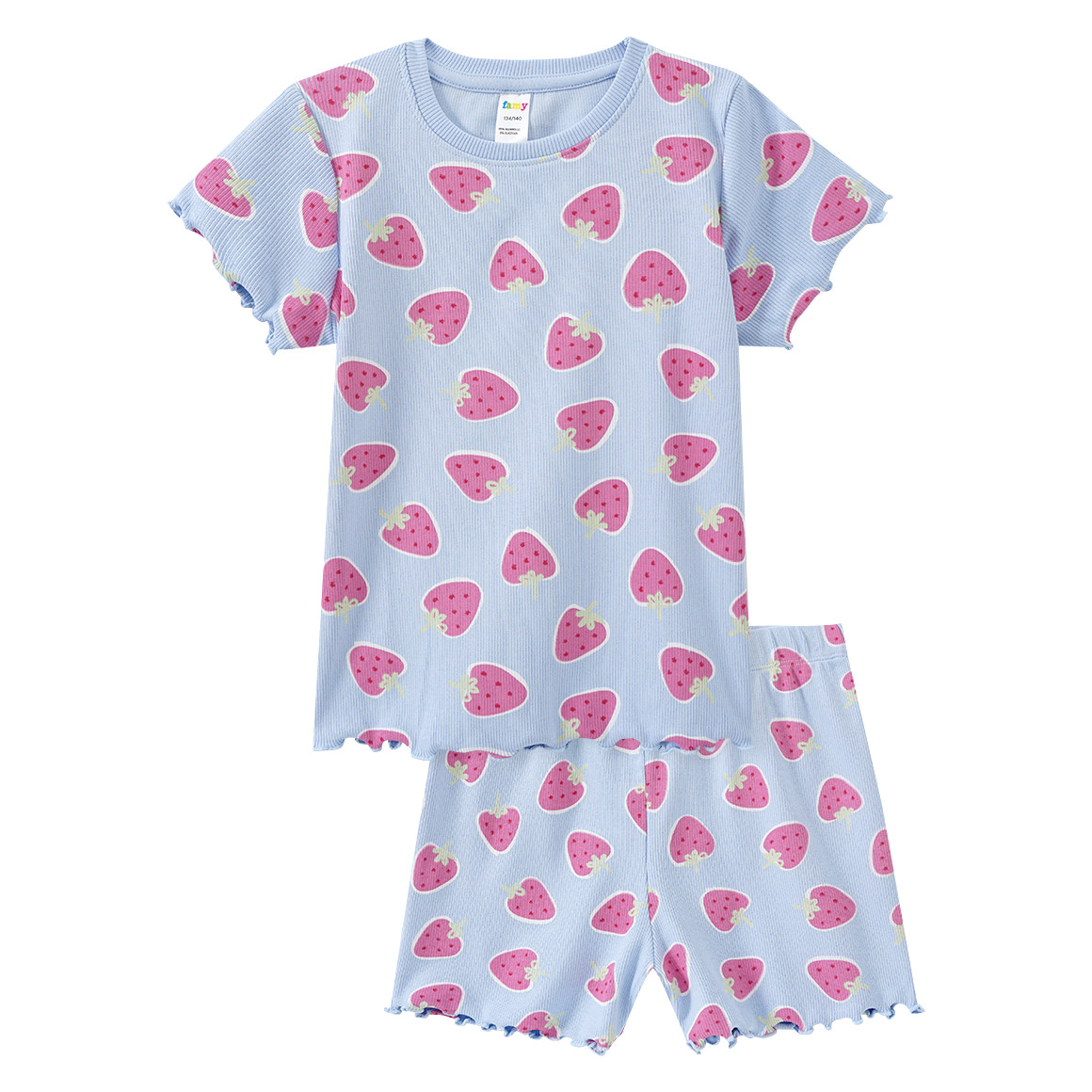 Famy Mädchen Shorty mit Erdbeeren allover hellblau