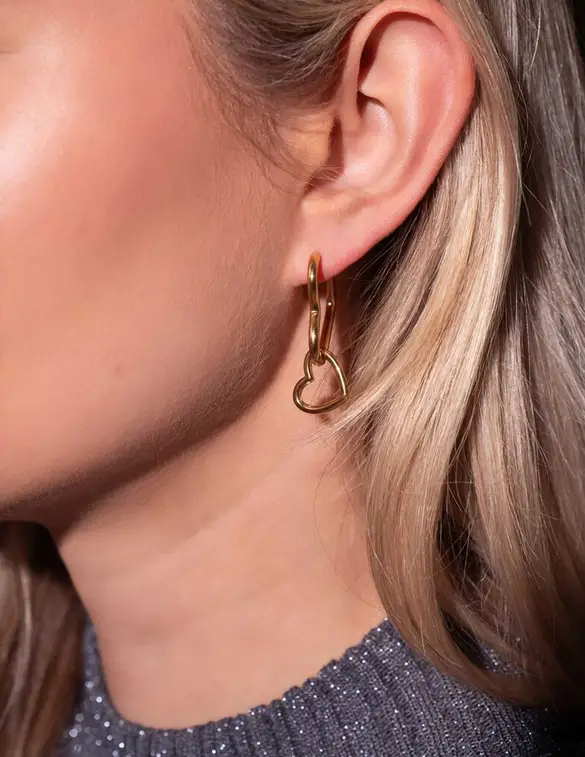 My Jewellery Universe oorbellen dubbele hart MJ09480