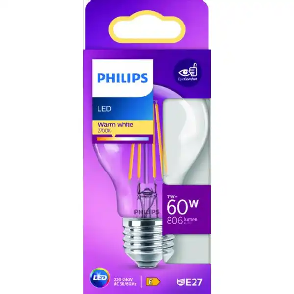 LED Birne 60W klar E27