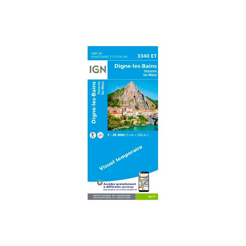 Digne-Les-Bains.Sisteron.Les Mées - Carte topographique