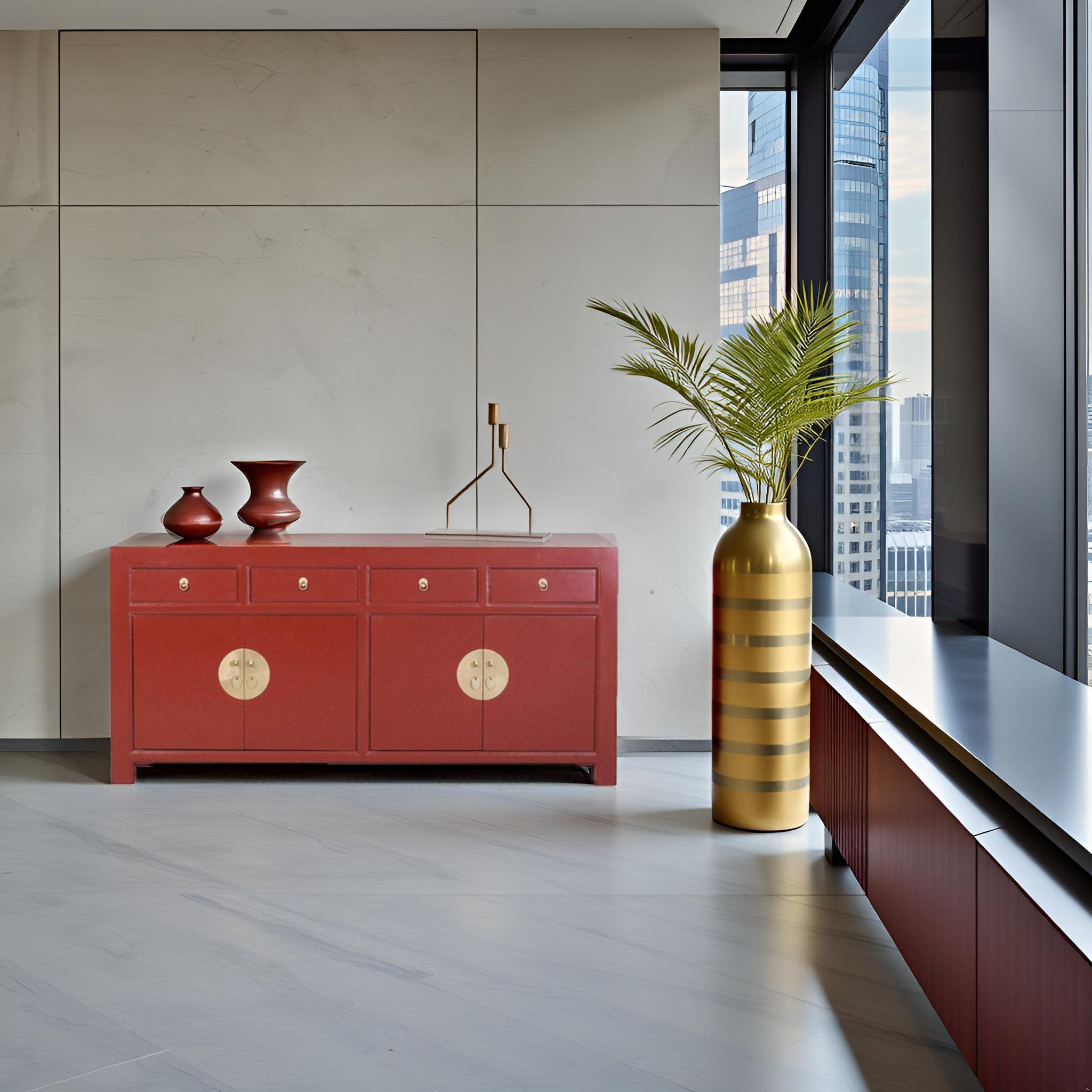 Fine Asianliving Chinese Dressoir Rood Ruby Red -