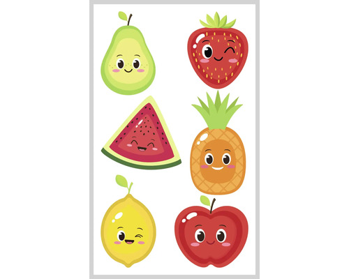 Mini stickers voor kinderen, fruitmotief, set van 6.