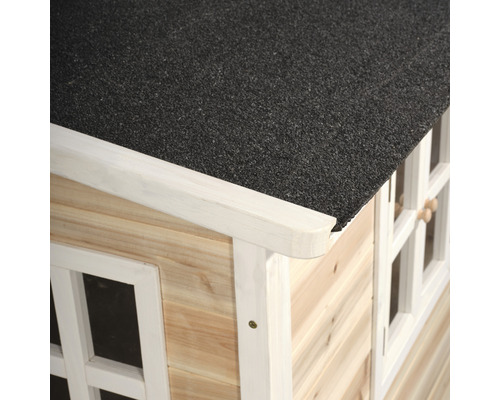 EXIT Loft 500 paalwoning, 328 x 185 x 255 cm, natuurlijk hout, met zandbak en glijbaan