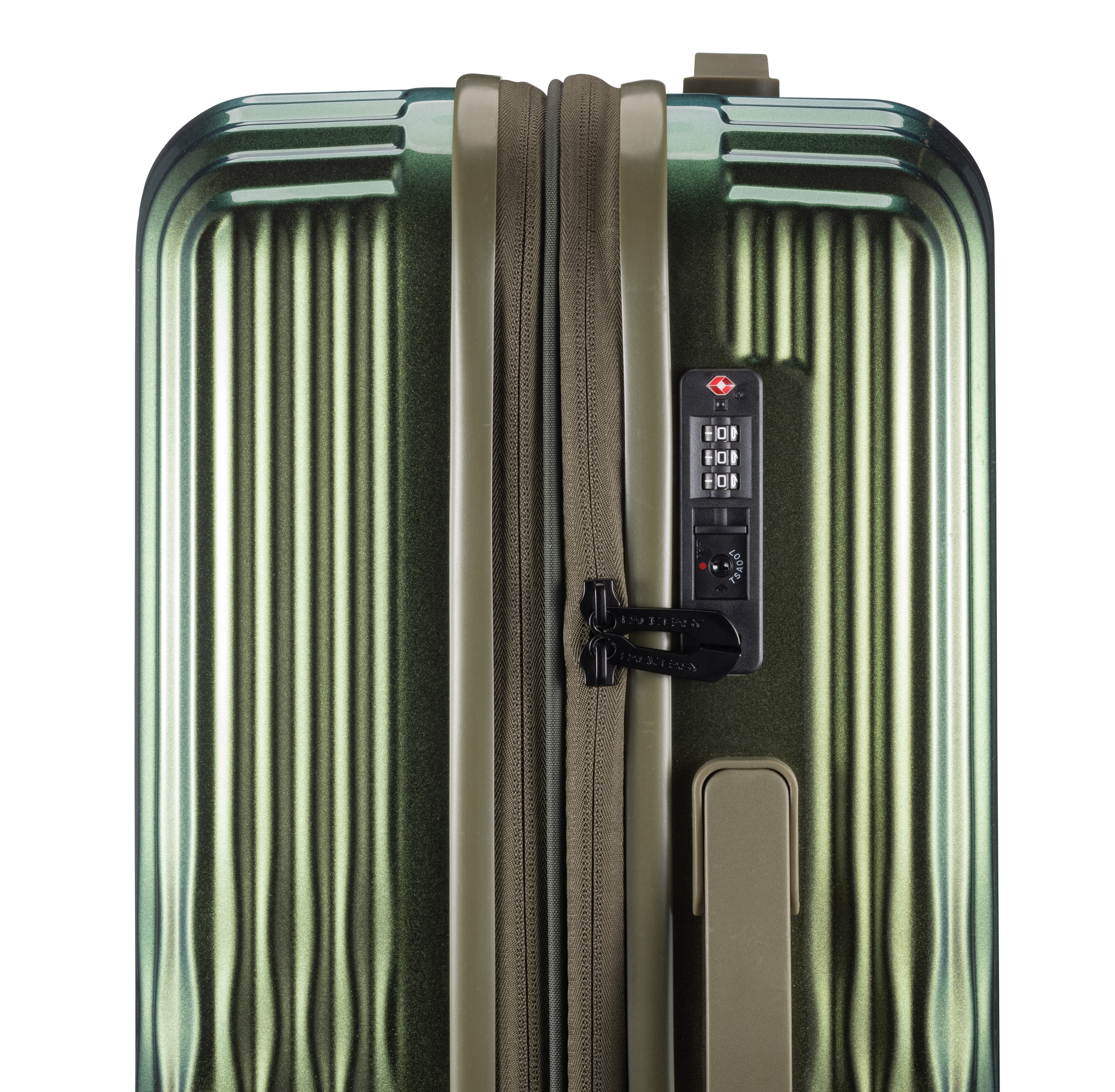 (Gr. M) 87L Flow Trolley Schalen Reisekoffer (9341GR) - Bronze Grün