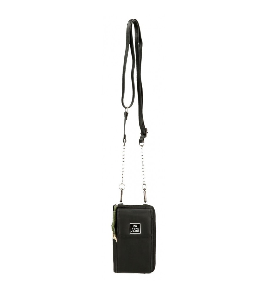 Bolsa de ombro/porta-celular preta Pepe Jeans Bea - 11x20x4cm -