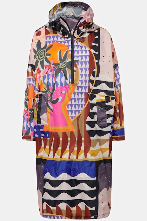 Funktions-Regencape, Unisex, Print, Kapuze