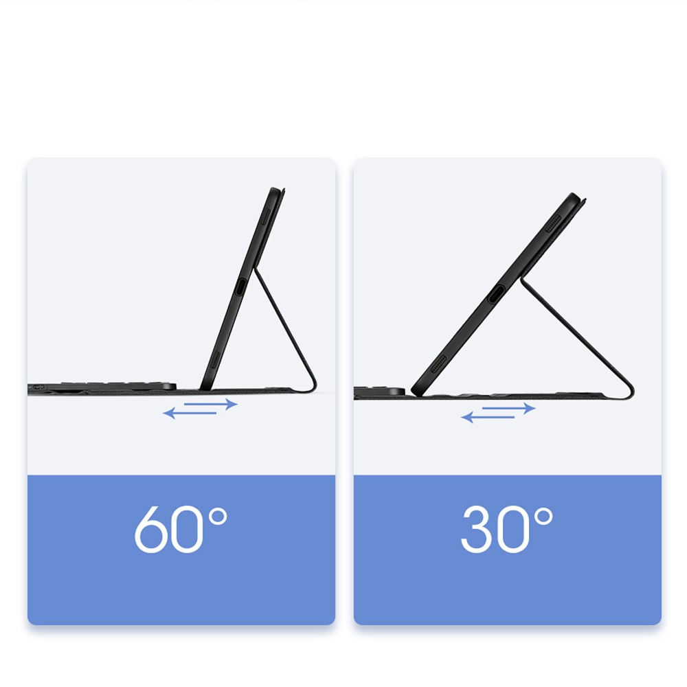 2in1 Samsung Galaxy Tab S9 FE  Plus / S9  Plus Leder Tasche Smart Cover Magnetische Bluetooth Tastatur - Schwarz