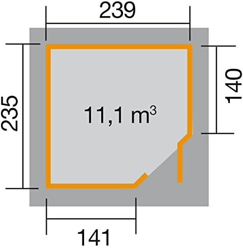 Weka Gartenhaus 229 Gr.2, anthrazit 235 x 239 cm