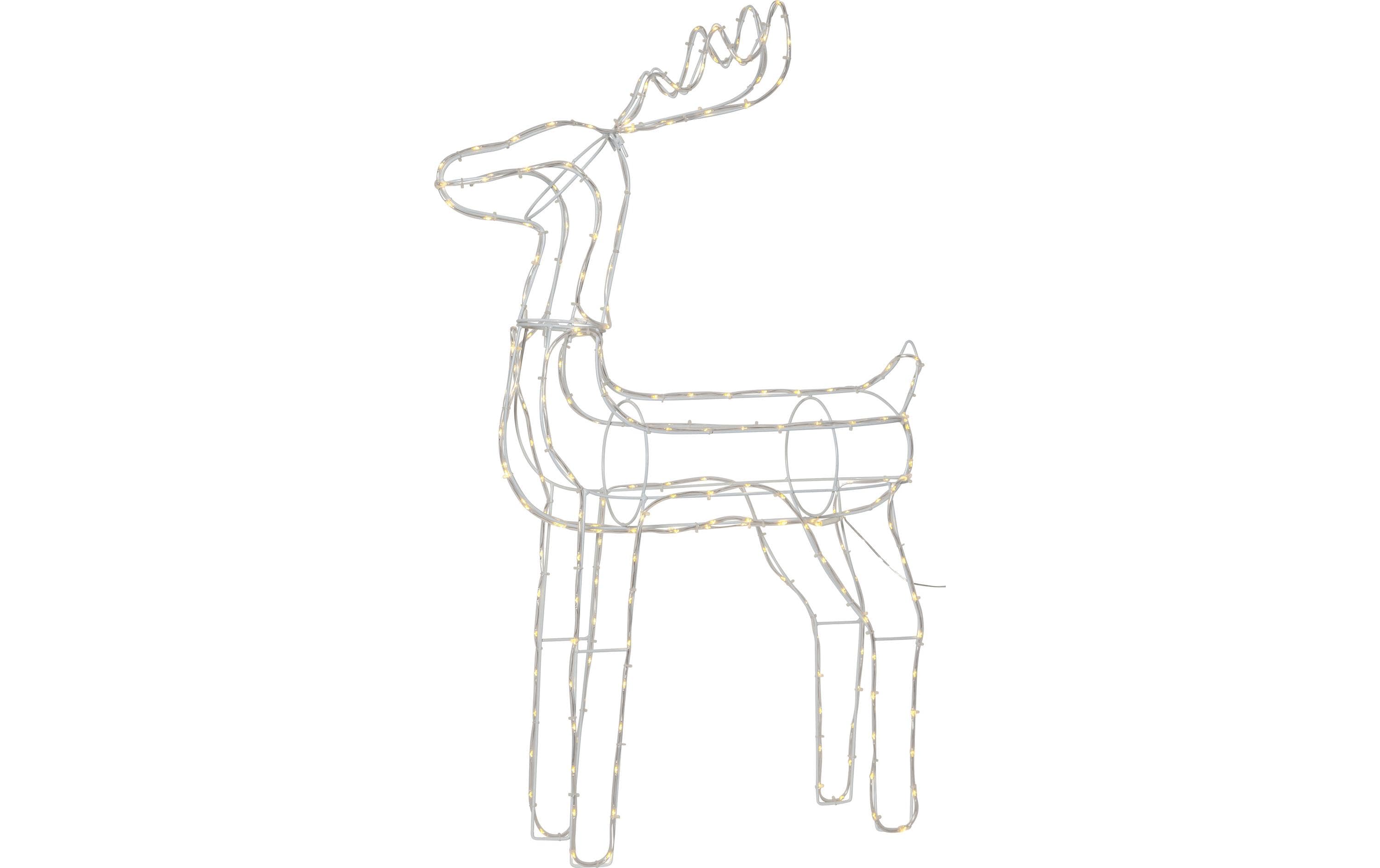 LED-Figur Silhouette Tuby Deer, 105 cm, TransparentLED Hirsch mit Tautropfenlicht in der Röhre
