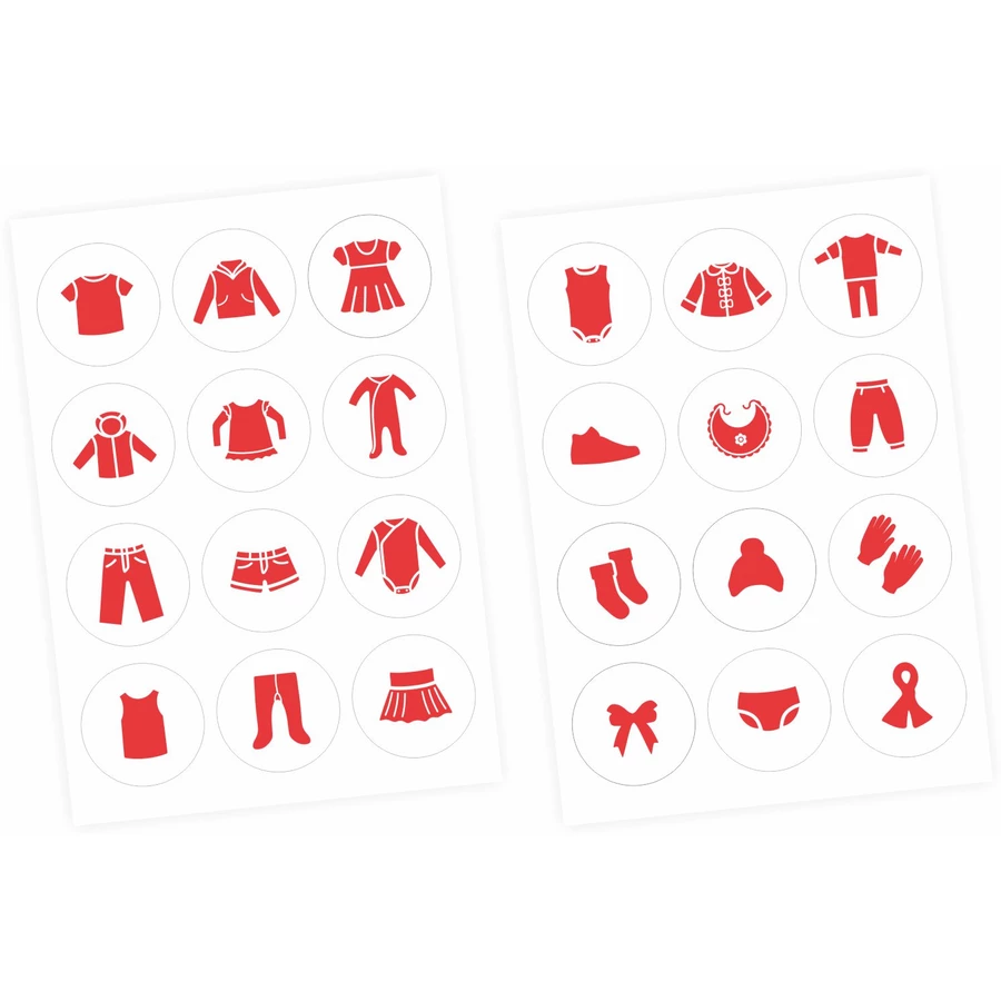 Nikima Möbelaufkleber Ordnungssticker für Kleidung rot weiß rot