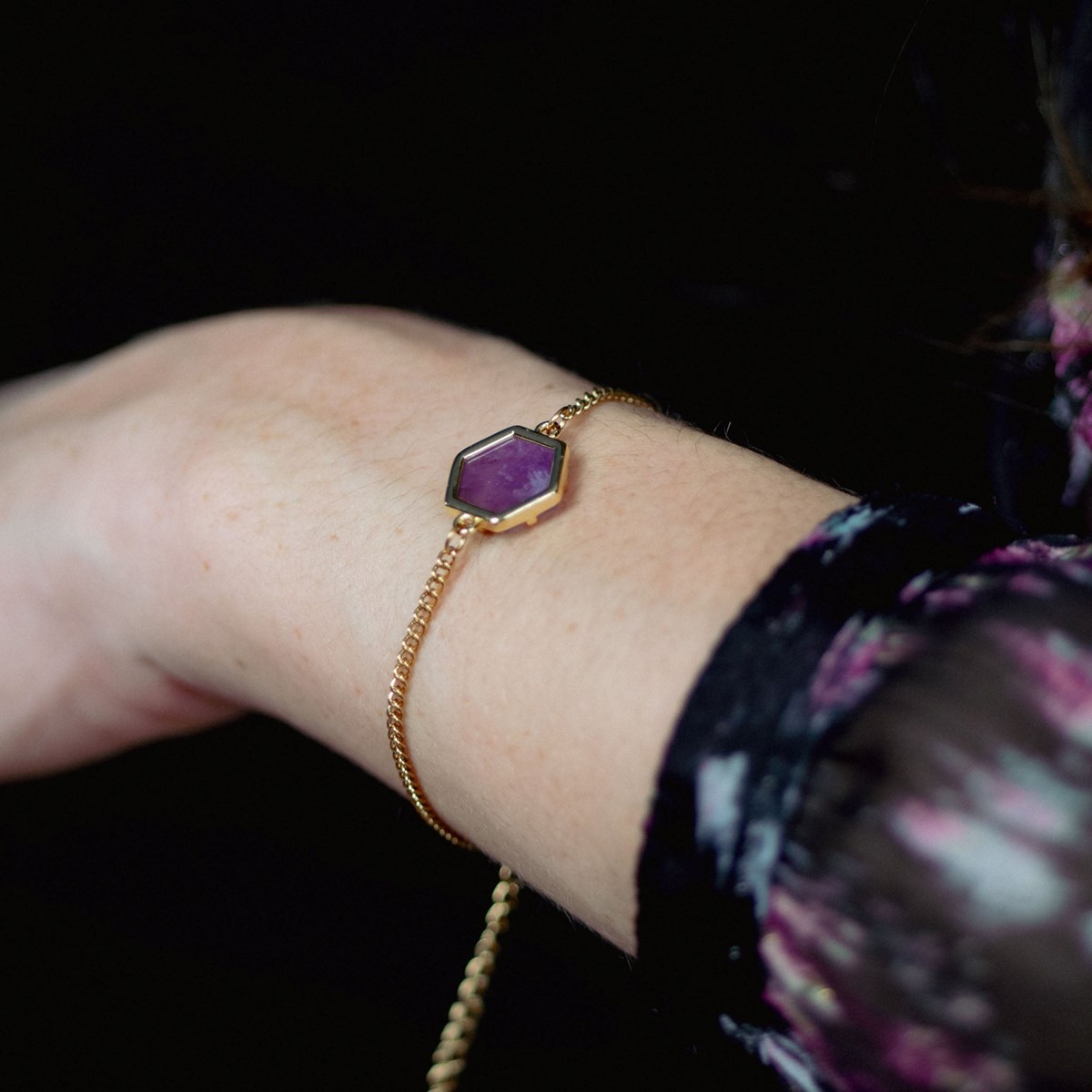 Collier et bracelet Hexalia en pierres Améthyste