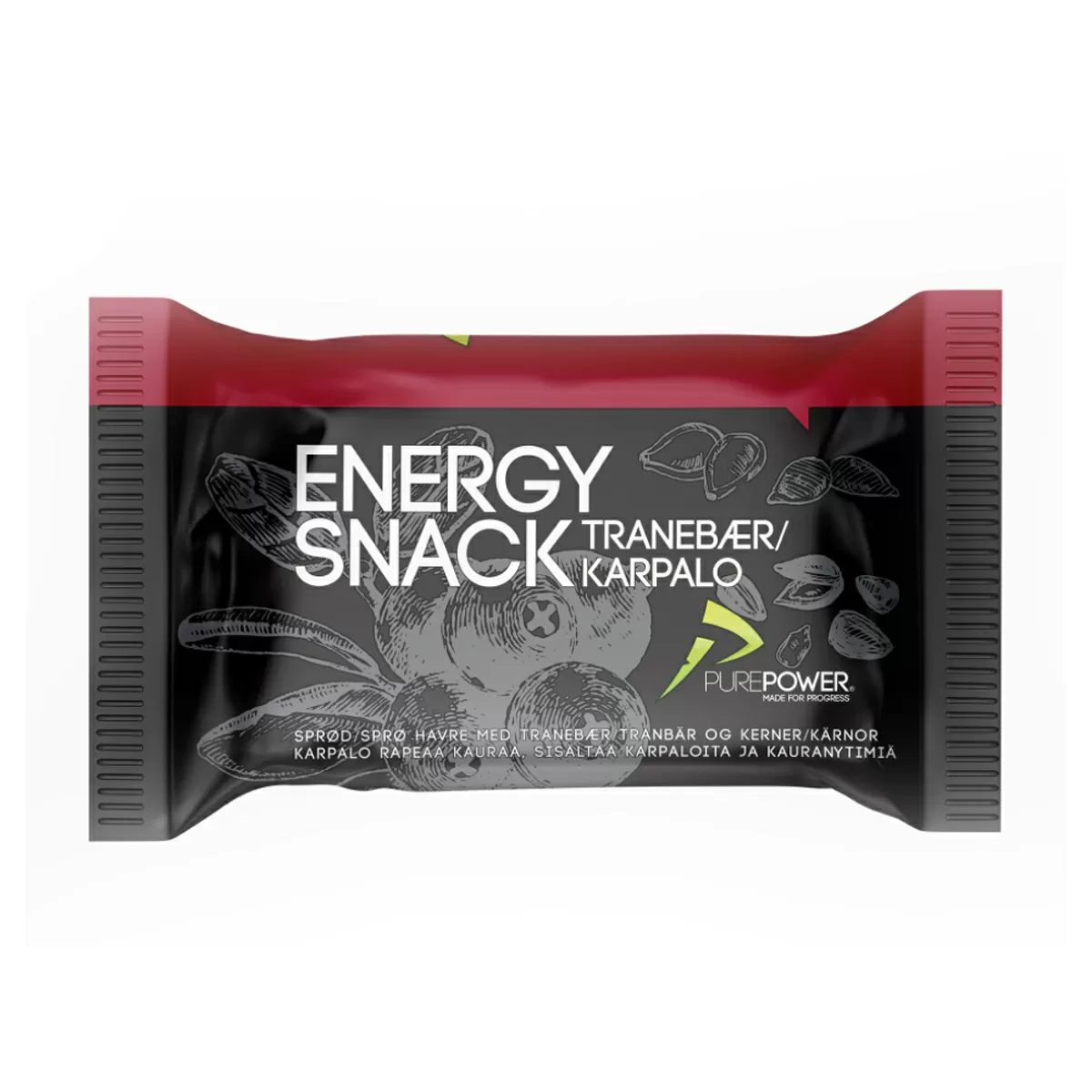 PurePower Energy Snack tranebær - 60 g
