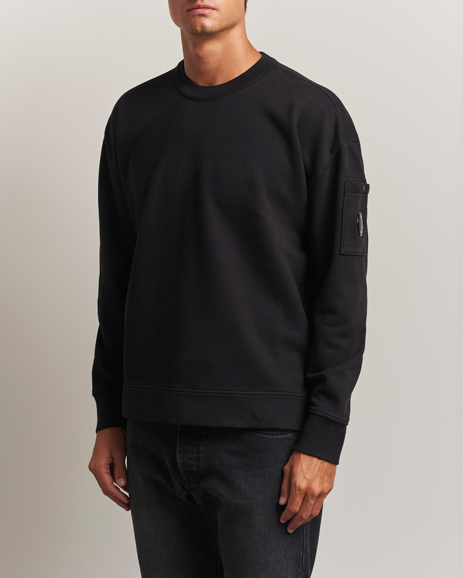 C.P. Company Brushed Emerized Fleece Lens Sweatshirt Black