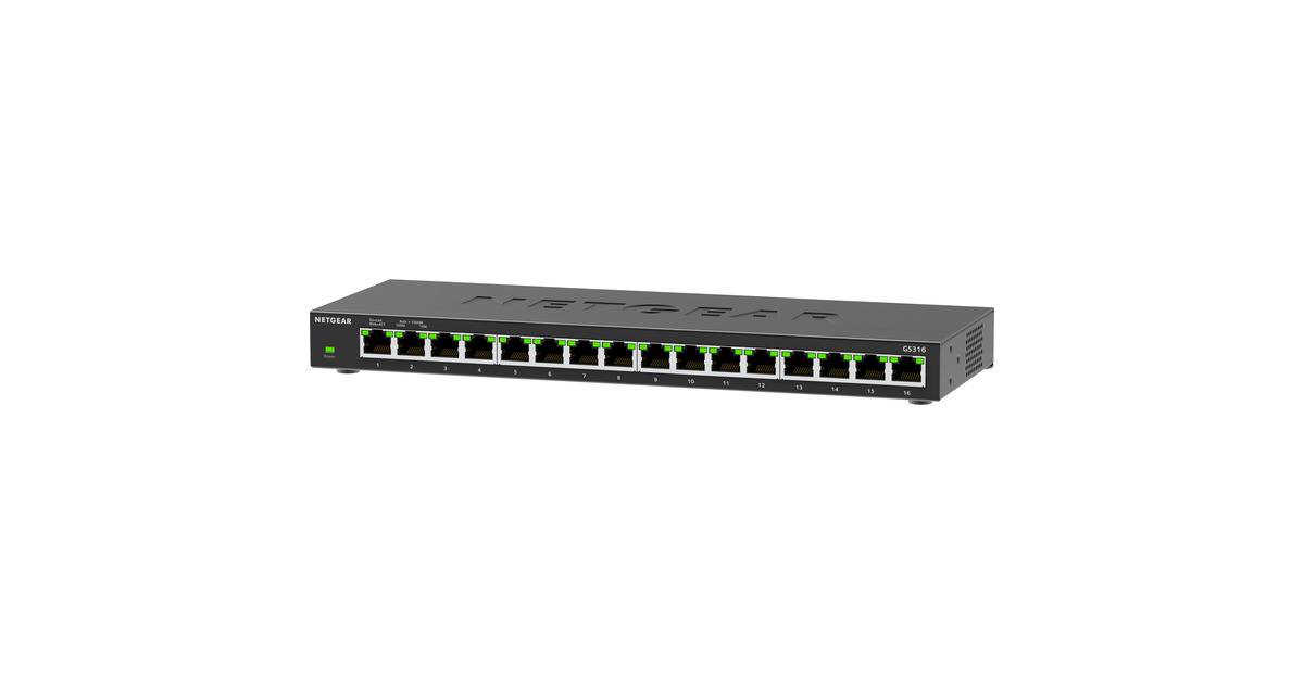 NetgearGS316v3 switch  (Zwart)
