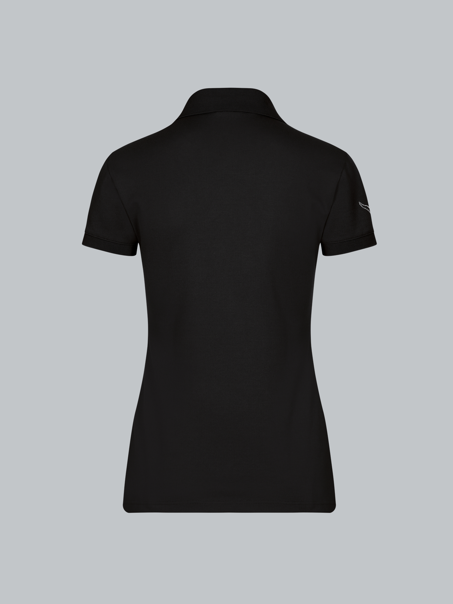 Poloshirt mit Kristallsteinen Schwarz