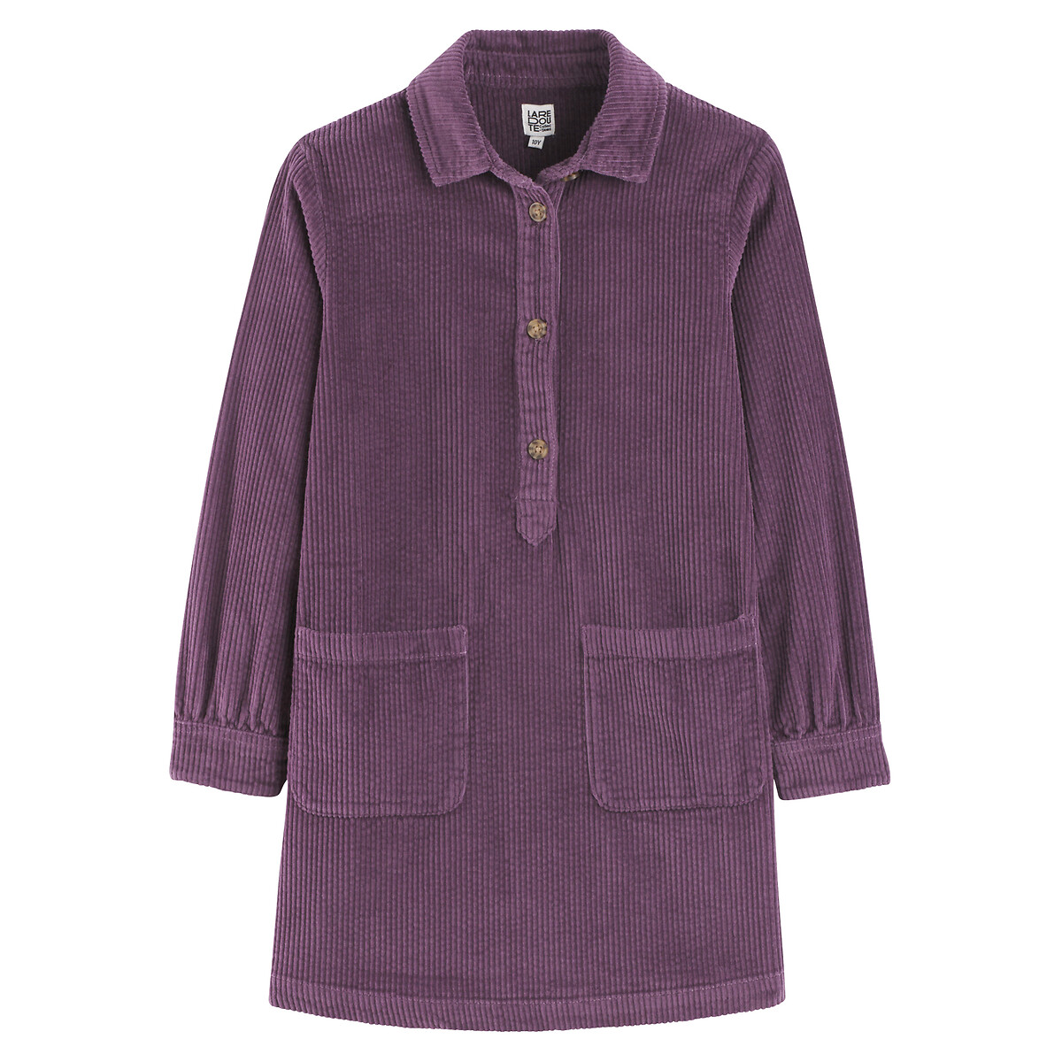 COLEÇÃO LA REDOUTE<br>Vestido reto de veludo com mangas compridas