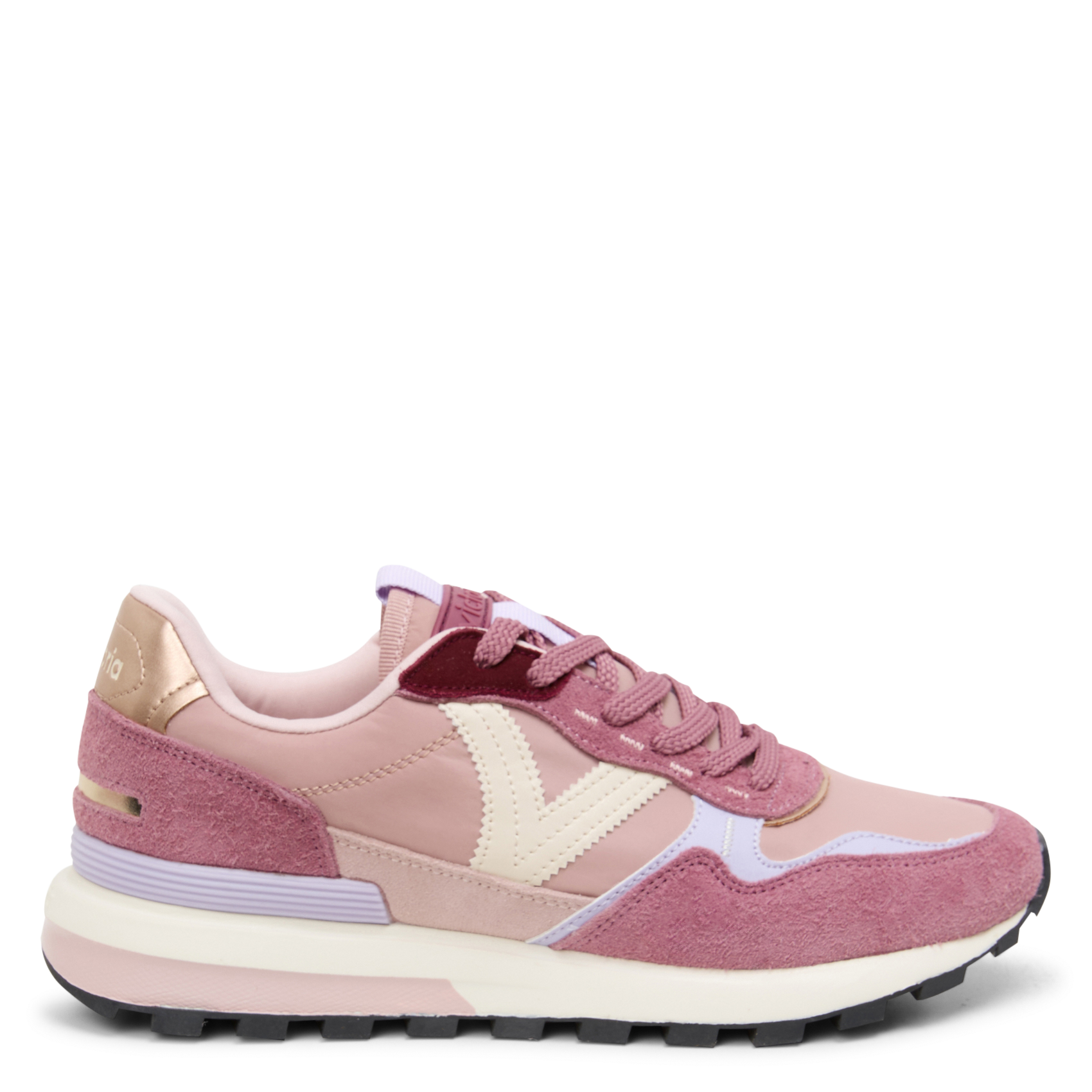 LUNA - Baskets basses effet velours | Rose