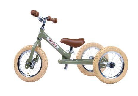 Trybike Balance / Løbecykel 3 Hjul Vintage Grøn