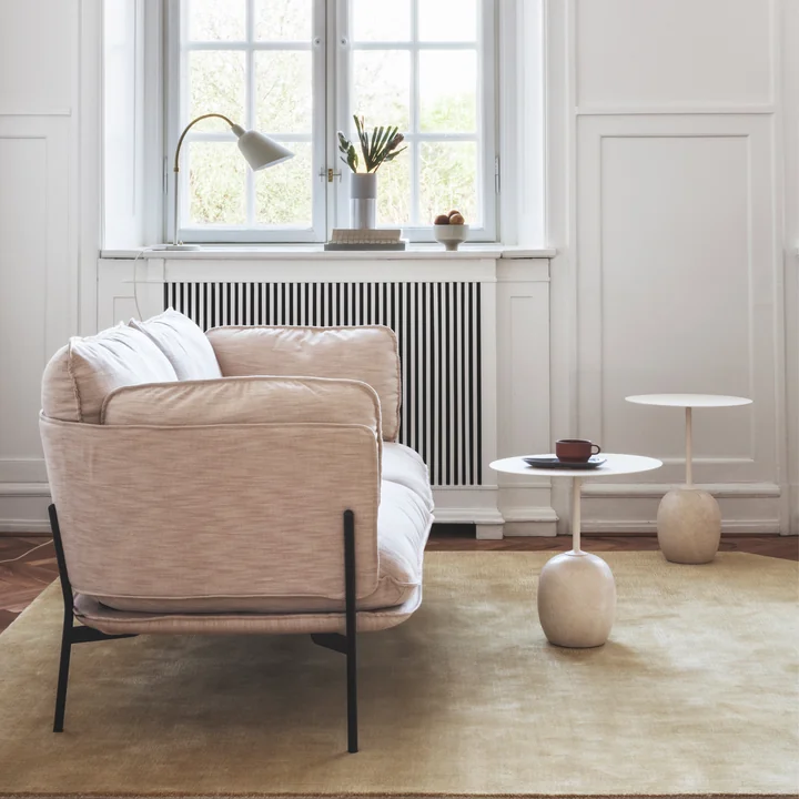 &Tradition - Lato Beistelltisch oval 40 x 50 cm, H 45 cm, Eiche / Crema Diva Marmor