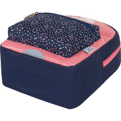 Petit Sac à dos Chaton - 1 compartiment - corail et marine - Oberthur