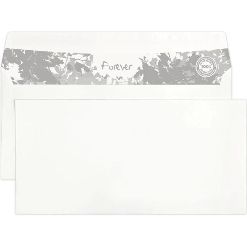 Enveloppe Forever blanche 100% recyclée 80 g/m² auto-adhésive avec bande de protection - Paquet de 50