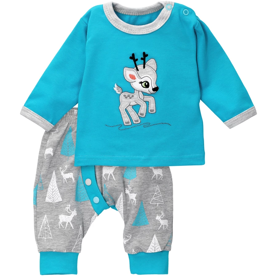 Koala Baby 2tlg Set Shirt + Hose Rentier - by Koala Baby grau türkis
